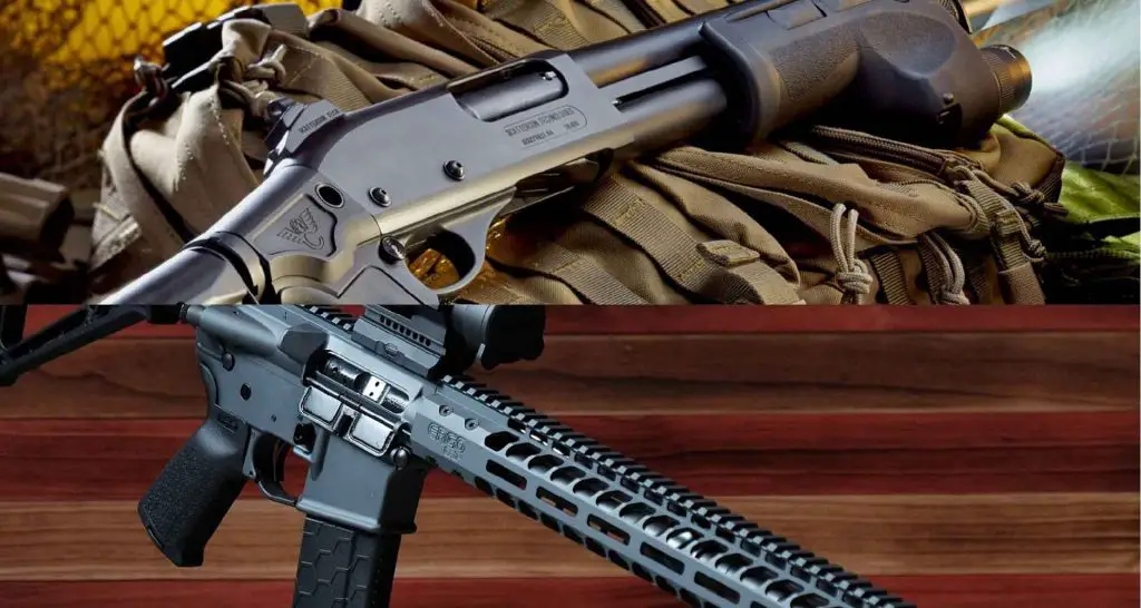 Comparison shotgun and AR15